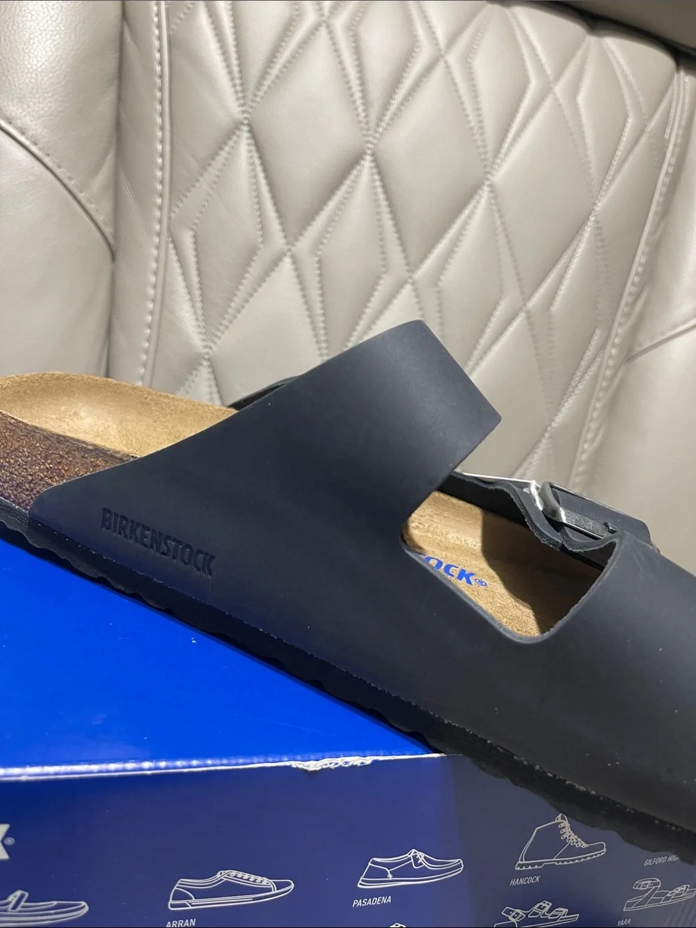 Birkenstock Arizona Soft Footbed  Two-Strap Sandal in Black and Cork